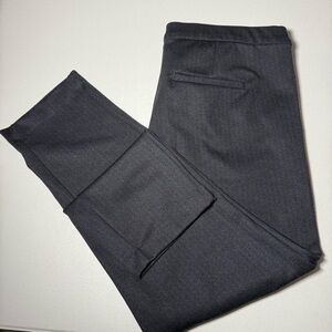LVPL LIVERPOOL WOMENS 14 STRETCHY PANTS SLIM ANKLE CAREER OFFICE PULL ON GRAY